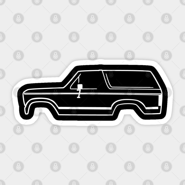 1980-1986 Ford Bronco White Side No Logo Sticker by The OBS Apparel